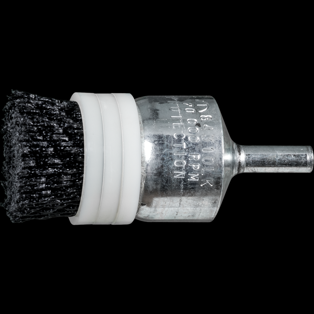 PFERD M-BRAD® End Brush - Banded 1&#34; Dia. .040/80 Grit Ceramic Oxide 1/4&#34; Shank