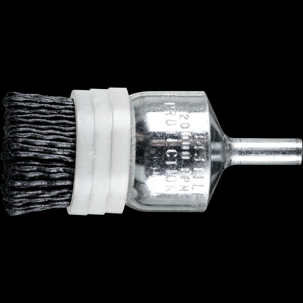 PFERD M-BRAD® End Brush - Banded 1&#34; Dia. .040/120 Grit Ceramic Oxide 1/4&#34; Shank