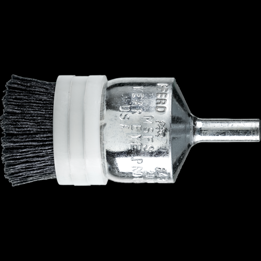 PFERD M-BRAD® End Brush - Banded 1&#34; Dia. .022/120 Grit Ceramic Oxide 1/4&#34; Shank