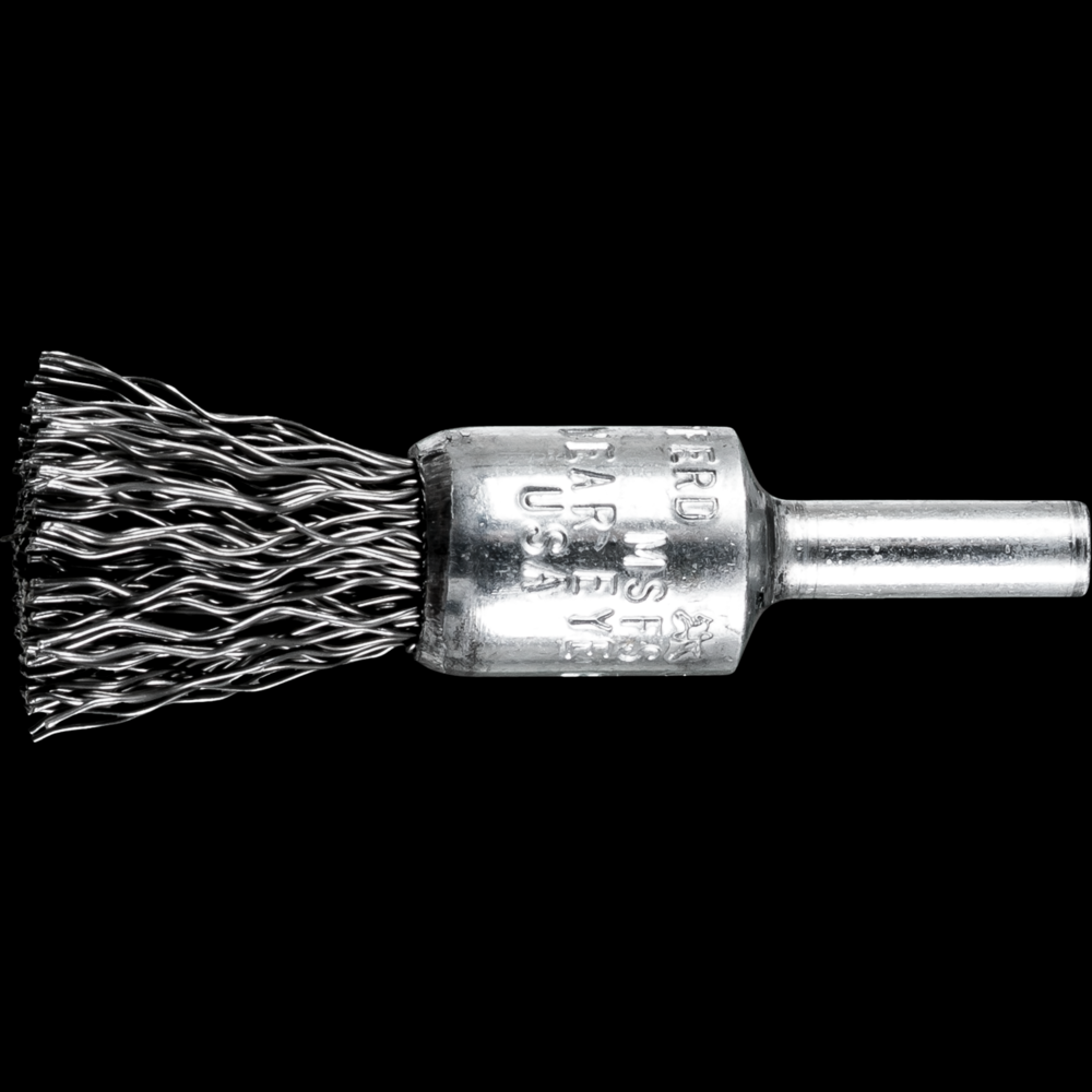 PFERD Crimped Wire End Brush 1/2&#34; Dia. .020 Carbon Steel 1/4&#34; Shank Retail
