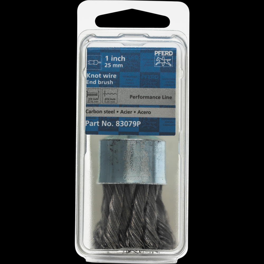 PFERD Knot Wire End Brush 1&#34; Dia. Flared Cup .014 Carbon Steel 1/4&#34; Shank Retail