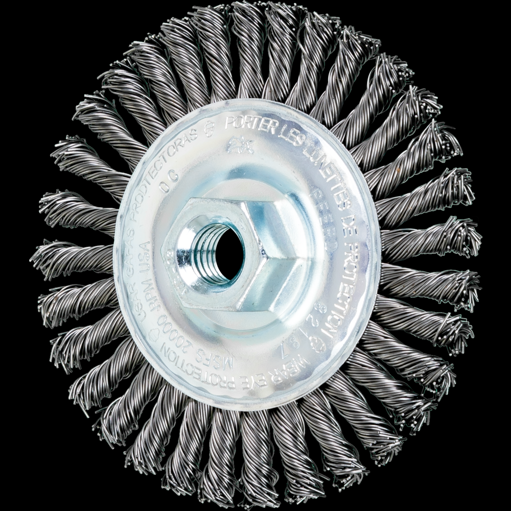 PFERD Stringer Bead Wheel Brush 4&#34; Dia .020 Carbon Steel 1/2-13&#34; Thread .023 Retail