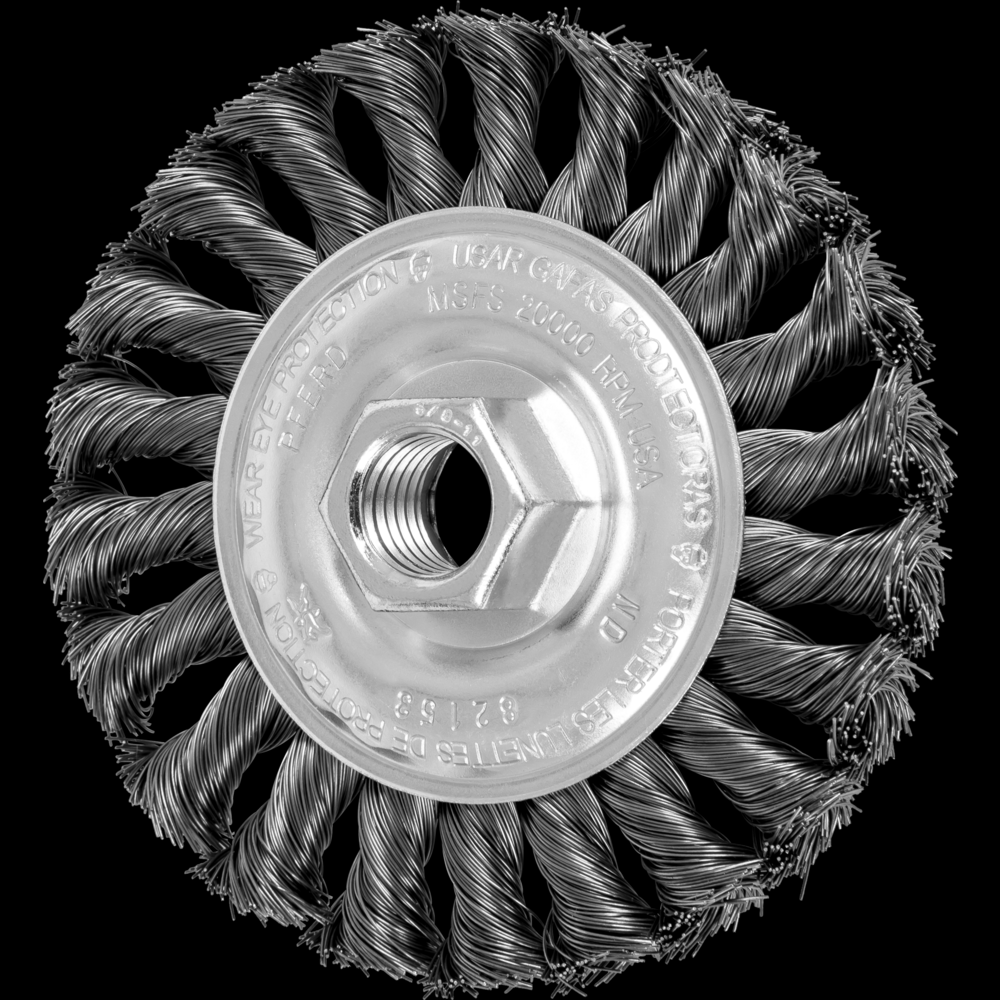 PFERD Standard Twist Knot Wire Wheel Brush 4&#34; Dia. .014 CS 5/8-11&#34; Thread Retail