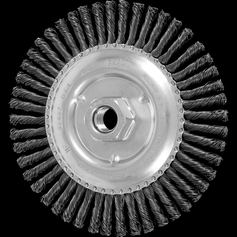 PFERD Stringer Bead Wheel Brush 6&#34; Dia .020 Carbon Steel 5/8-11&#34; Thread .023 Retail