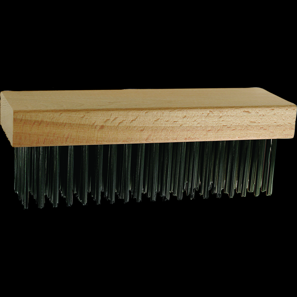 PFERD Straight Back Block Brush 5x10 Rows .012 Carbon Steel Wire Wooden Block