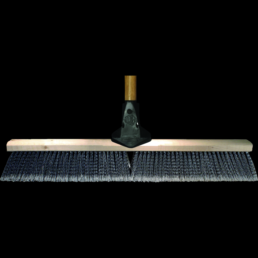 PFERD Assembled Broom Head and Flex Handle 24&#34; Synthetic Fill with Silver Border
