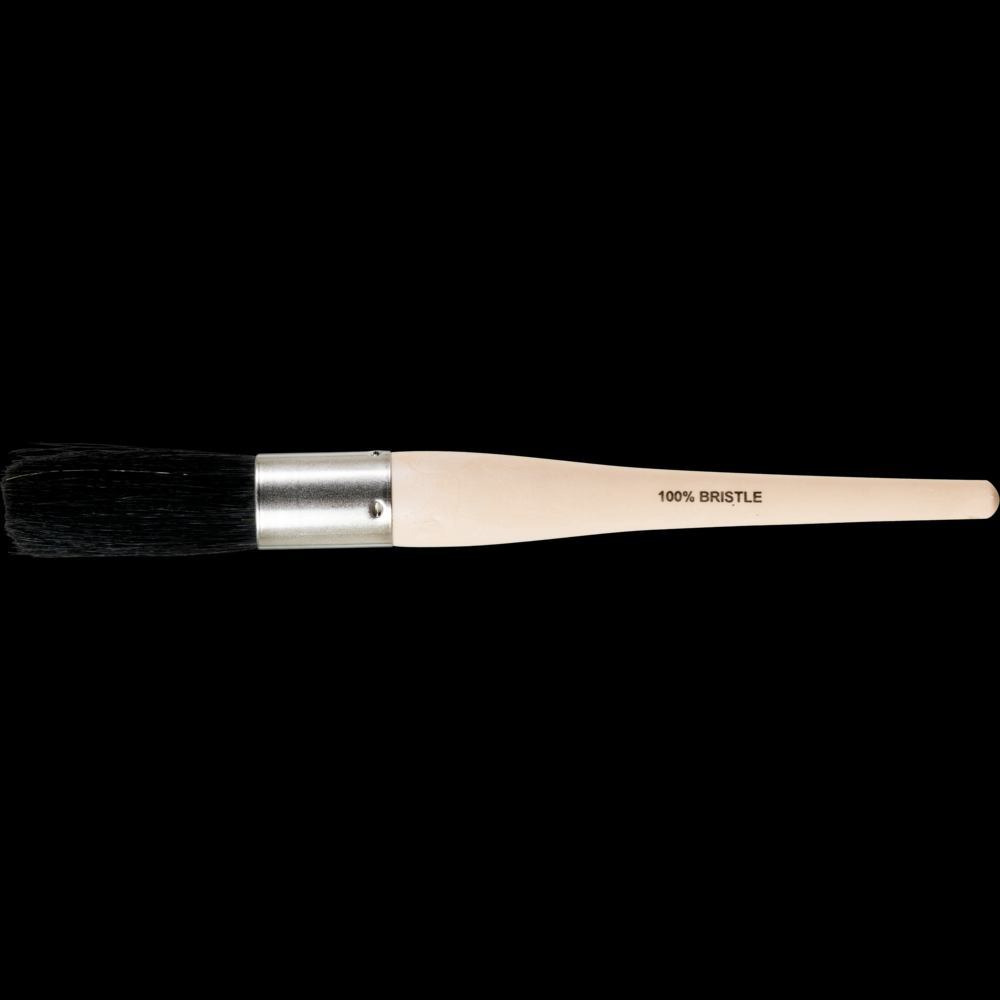 PFERD Round Sash Brush 1-1/8&#34; Black Bristle 2-1/2&#34; Trim