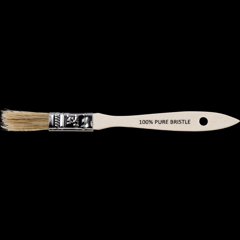 PFERD Chip Brush 1/2&#34; Width White Bristle 1-1/2&#34; Trim Wooden Handle