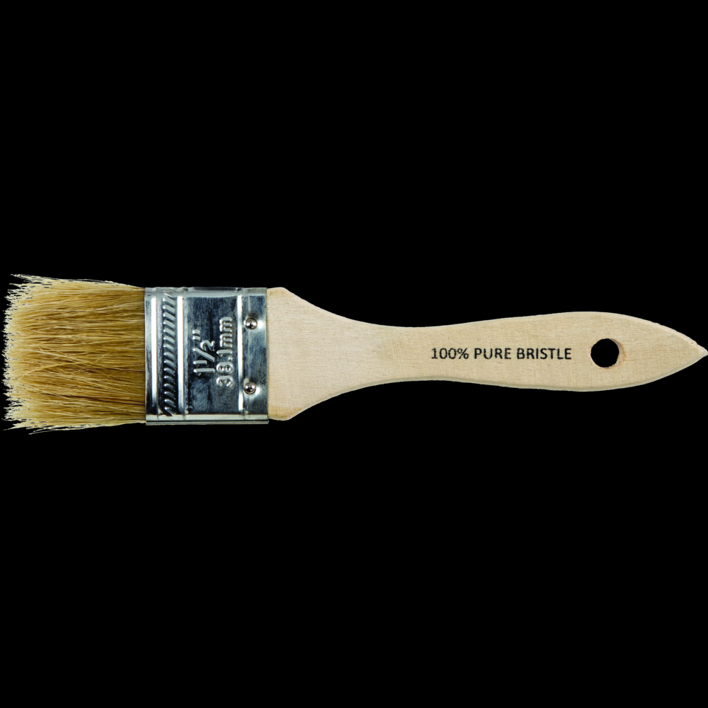PFERD Chip Brush 1-1/2&#34; Width White Bristle 1-1/2&#34; Trim Wooden Handle