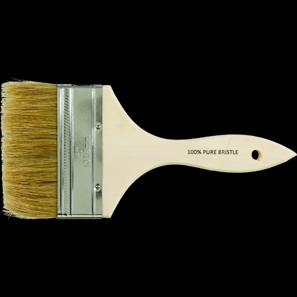 PFERD Chip Brush 4&#34; Width White Bristle 1-3/4&#34; Trim Wooden Handle