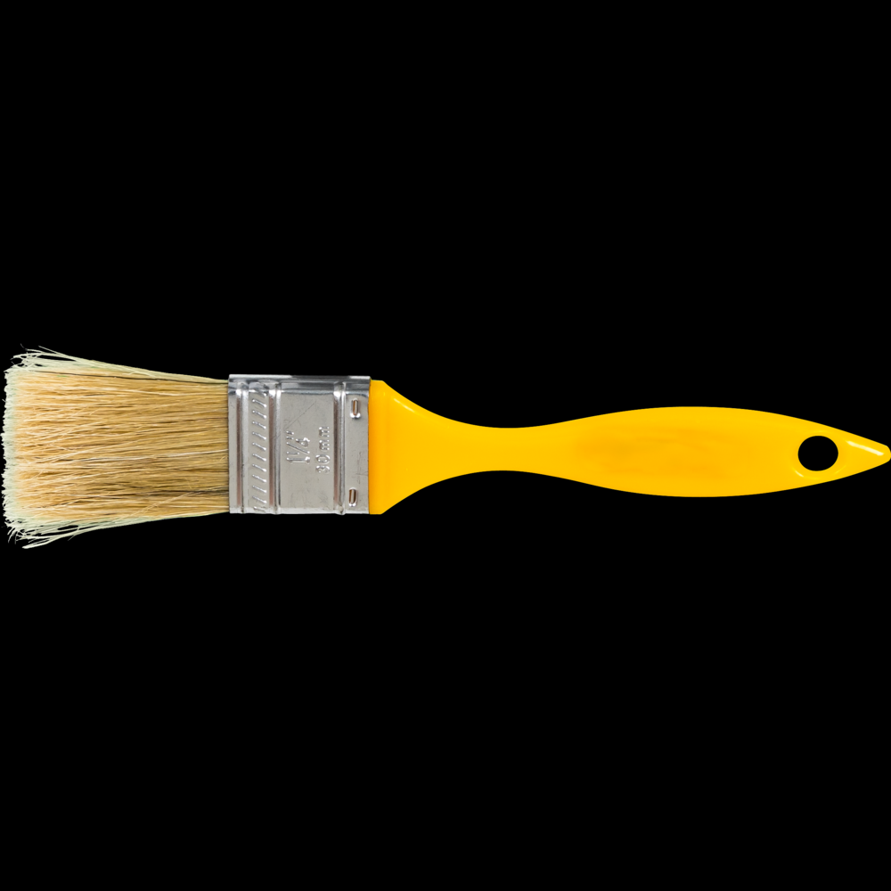 PFERD Wall Brush 1-1/4&#34; Black Bristle Fill Yellow Plastic Handle