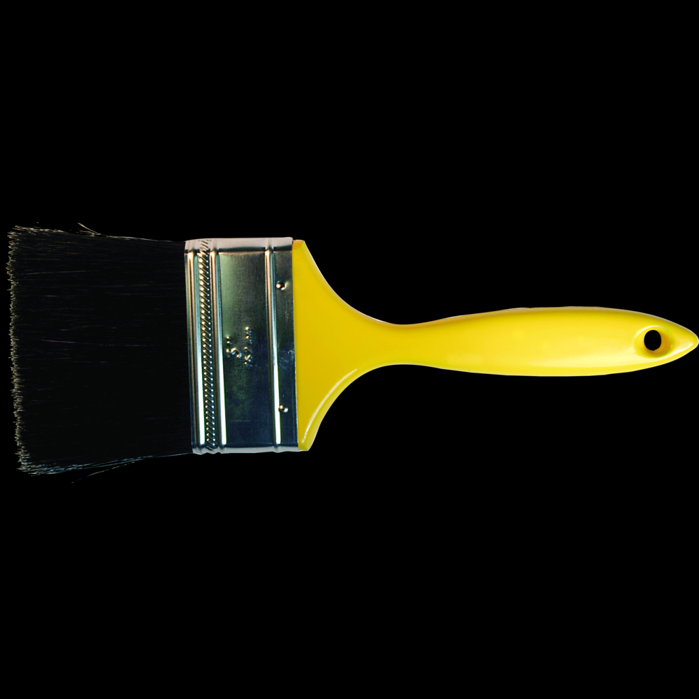PFERD Wall Brush 3&#34; Black Bristle Fill Yellow Plastic Handle
