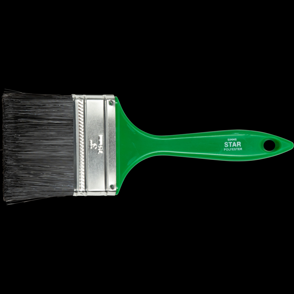 PFERD Wall Brush 3&#34; Black Polyester Fill Green Plastic Handle