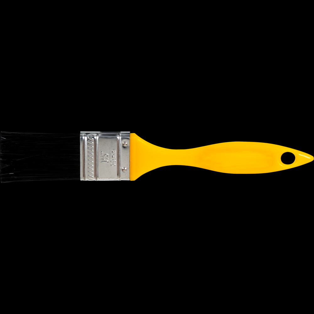 PFERD Wall Brush 1-1/4&#34; Black Polyester Fill Yellow Plastic Handle