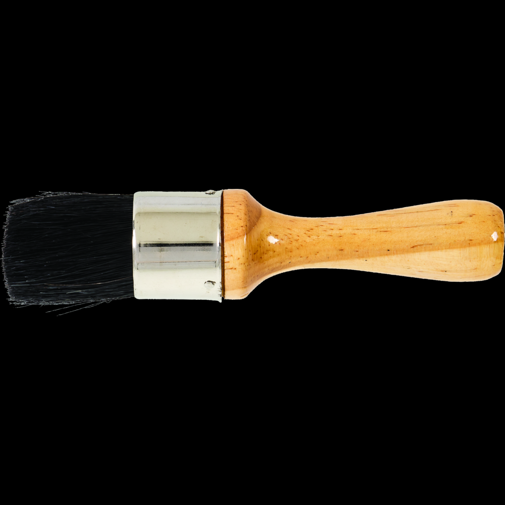 PFERD Stencil Brush 1-1/4&#34; Dia. Black China Bristle Wooden Handle