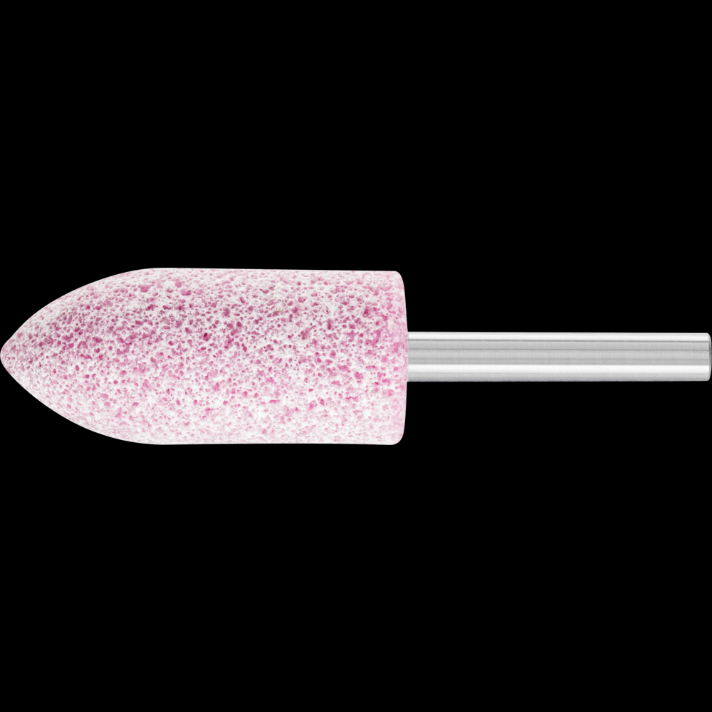PFERD Vitrified Mounted Point, TOUGH, 7/8&#34; x 2, 80 Grit, A11, Ceramic Oxide,1/4&#34; Shank