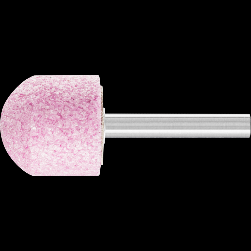 PFERD Vitrified Mounted Point, TOUGH, 1&#34; x 1, 80 Grit, A21, Ceramic Oxide, 1/4&#34; Shank