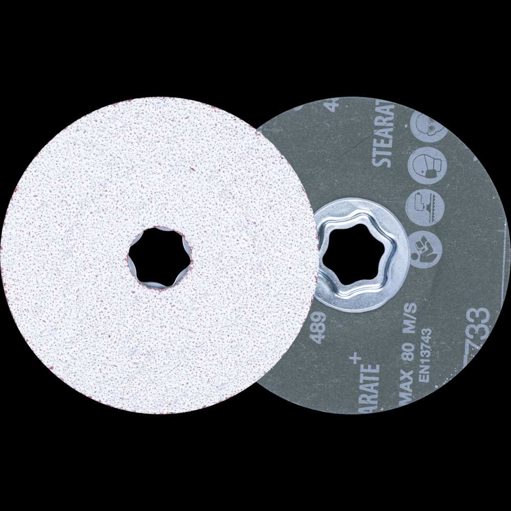PFERD COMBICLICK® Fiber Disc, 4-1/2&#34; Dia, 36 Grit, Ceramic oxide CO-ALU