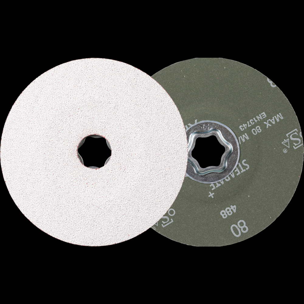 PFERD COMBICLICK® Fiber Disc, 5&#34; Dia, 80 Grit, Ceramic oxide CO-ALU