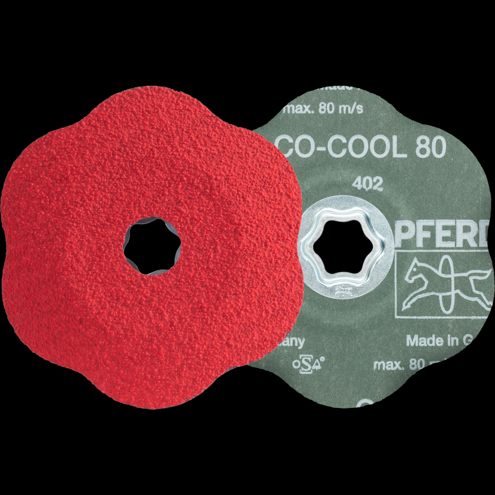 PFERD COMBICLICK® CONTOUR Fiber Disc, 5&#34; Dia, 80 Grit, Ceramic oxide CO-COOL