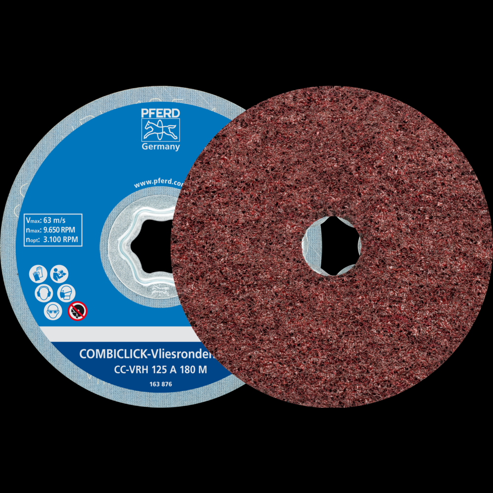 PFERD COMBICLICK® Surface Conditioning Disc Hard, 5&#34;, 180 Grit Medium, Aluminum Oxide