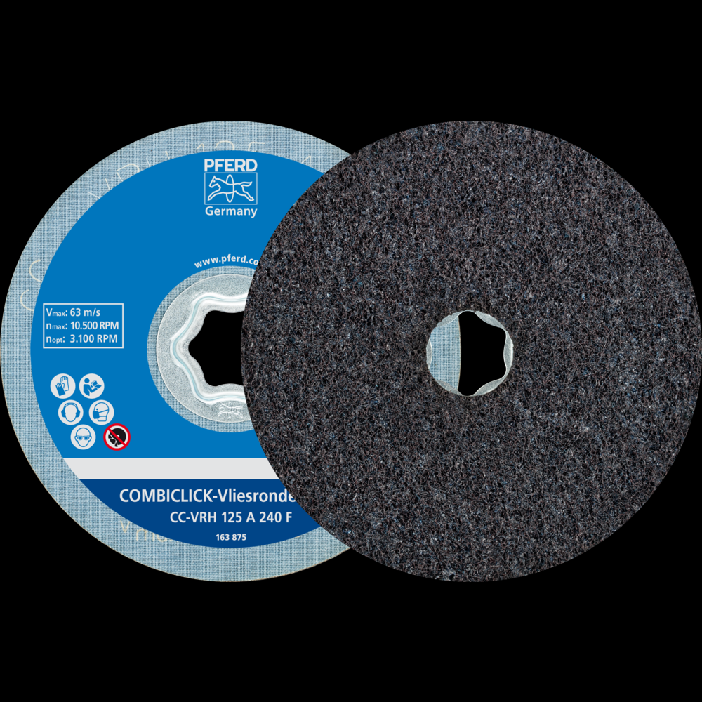 PFERD COMBICLICK® Surface Conditioning Disc Hard, 5&#34;, 240 Grit Fine, Aluminum Oxide