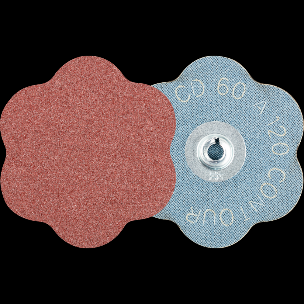 PFERD COMBIDISC® CONTOUR Abrasive Disc, 2-3/8&#34; Dia, Type CD, 120 Grit, Aluminum oxide