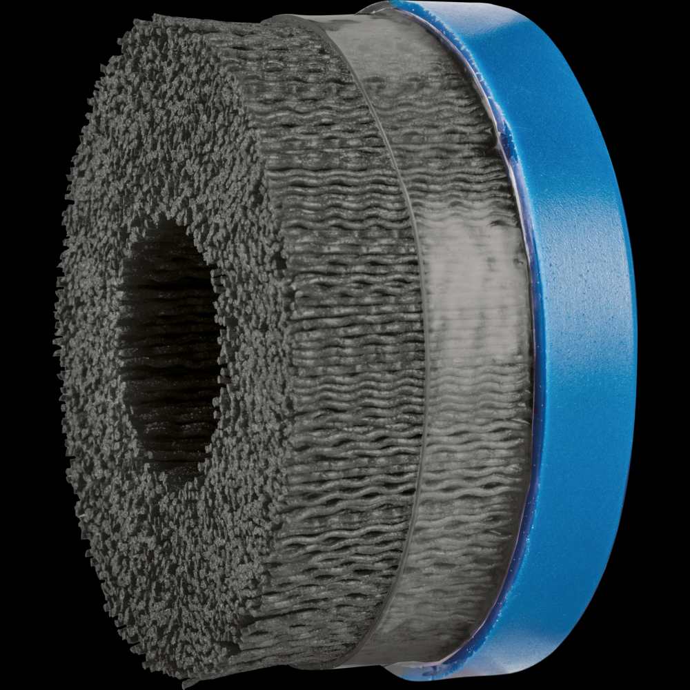 PFERD M-BRAD® Disc Brush - High Density 4&#34; Dia. .040/120 Grit Ceramic Oxide 7/8&#34; Arbor
