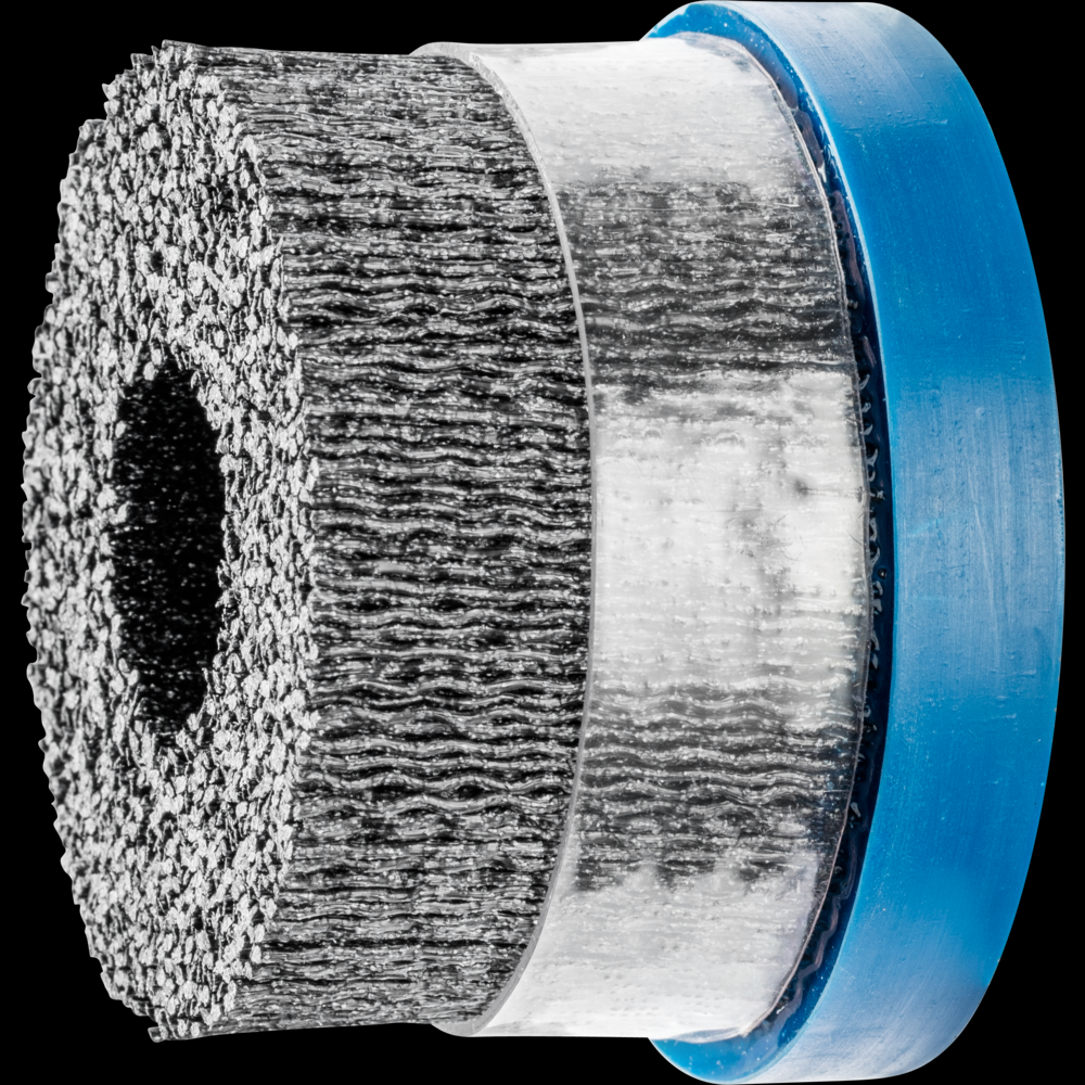 PFERD M-BRAD® Disc Brush - High Density 3&#34; Dia. .040/120 Grit Ceramic Oxide 7/8&#34; Arbor