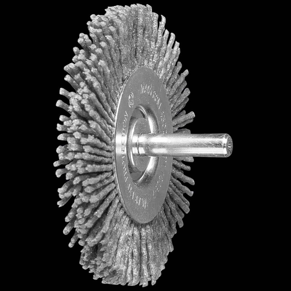 PFERD M-BRAD® Mounted Wheel Brush PSF 3&#34; Dia. .040/120 Grit Silicon Carbide 1/4&#34; Shank