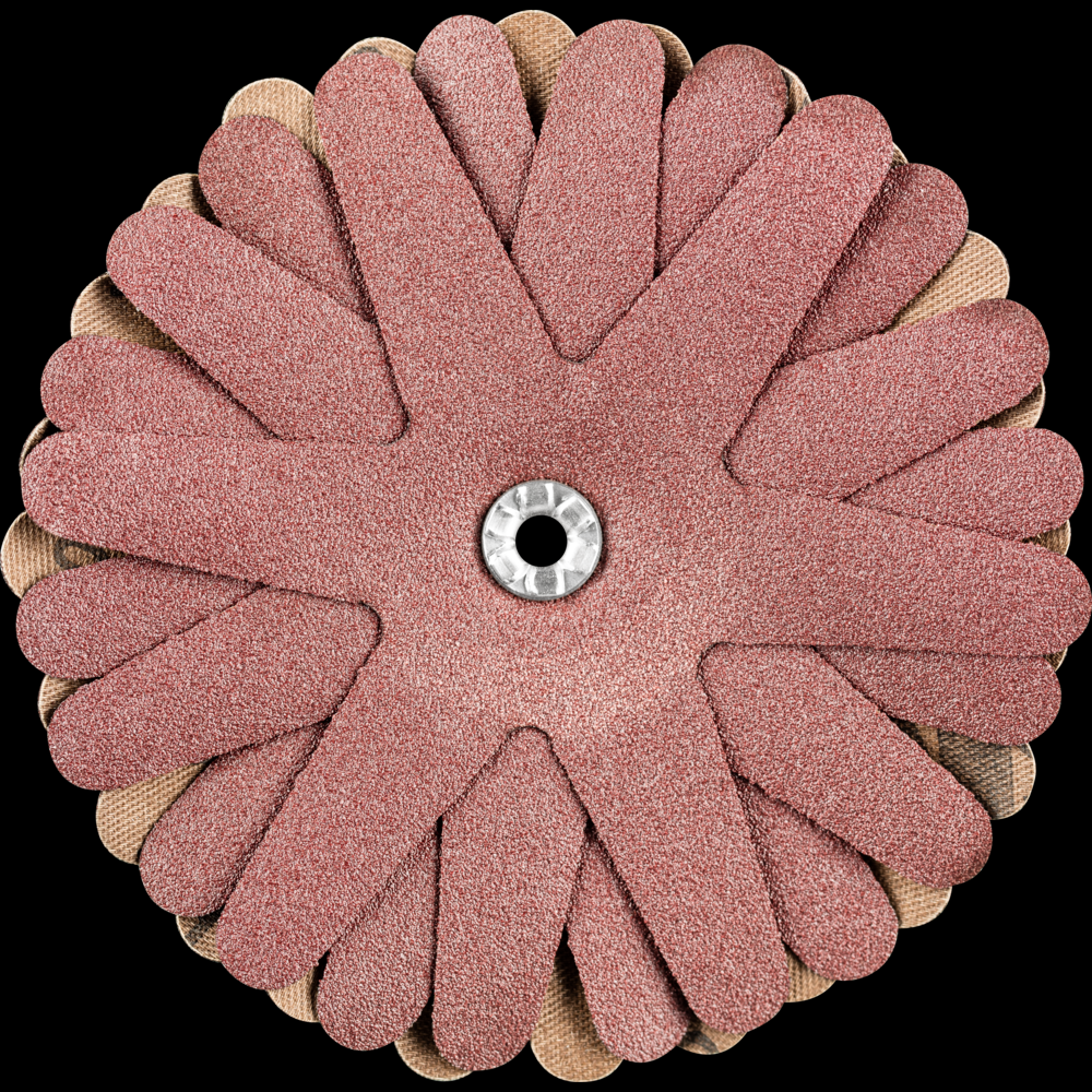 PFERD POLISTAR-TUBE Abrasive Star, 4&#34; dia, 8 Layers, 5mm Bore, 120 Grit,Aluminum oxide