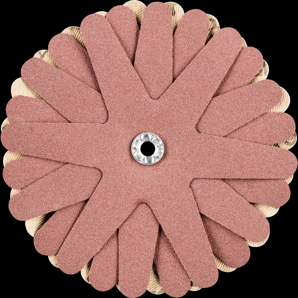 PFERD POLISTAR-TUBE Abrasive Star, 4&#34; dia, 8 Layers, 5mm Bore, 180 Grit,Aluminum oxide