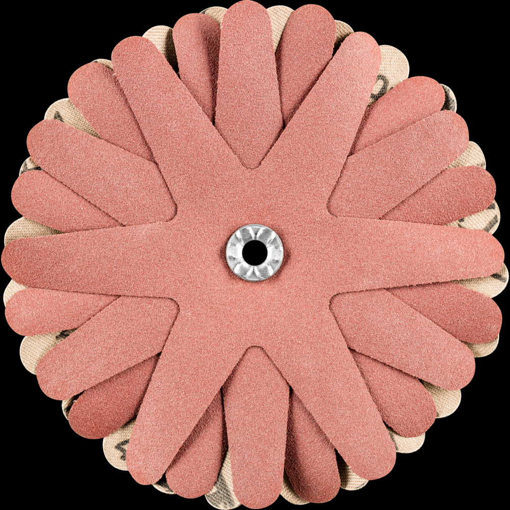 PFERD POLISTAR-TUBE Abrasive Star, 4&#34; dia, 8 Layers, 5mm Bore,240 Grit, Aluminum oxide