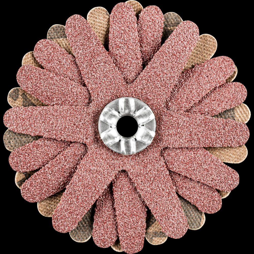 PFERD POLISTAR-TUBE Abrasive Star, 2&#34; dia, 6 Layers, 4mm Bore, 120 Grit,Aluminum oxide