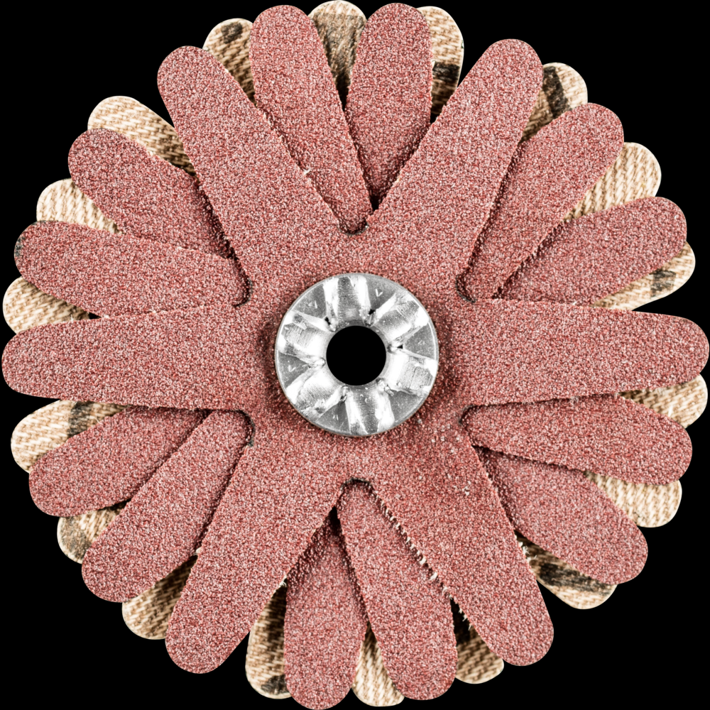 PFERD POLISTAR-TUBE Abrasive Star, 2&#34; dia, 6 Layers, 4mm Bore, 180 Grit,Aluminum oxide