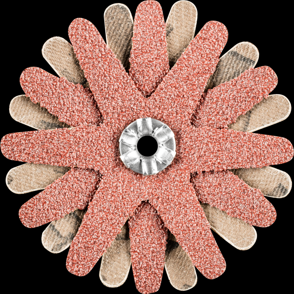 PFERD POLISTAR-TUBE Abrasive Star, 2-1/4&#34; dia,4 Layers,4mm Bore,60 Grit,Aluminum oxide