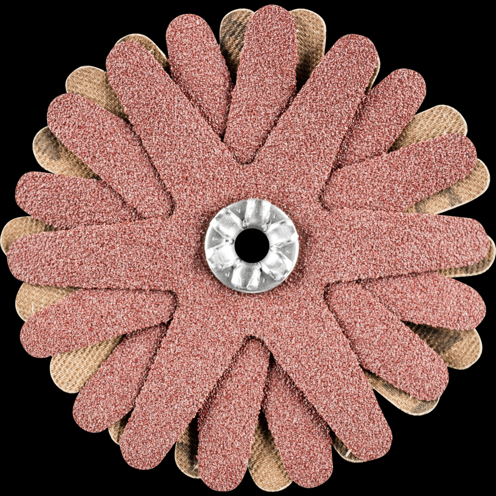 PFERD POLISTAR-TUBE Abrasive Star, 2-1/4&#34;dia,6 Layers,4mm Bore,120 Grit,Aluminum oxide
