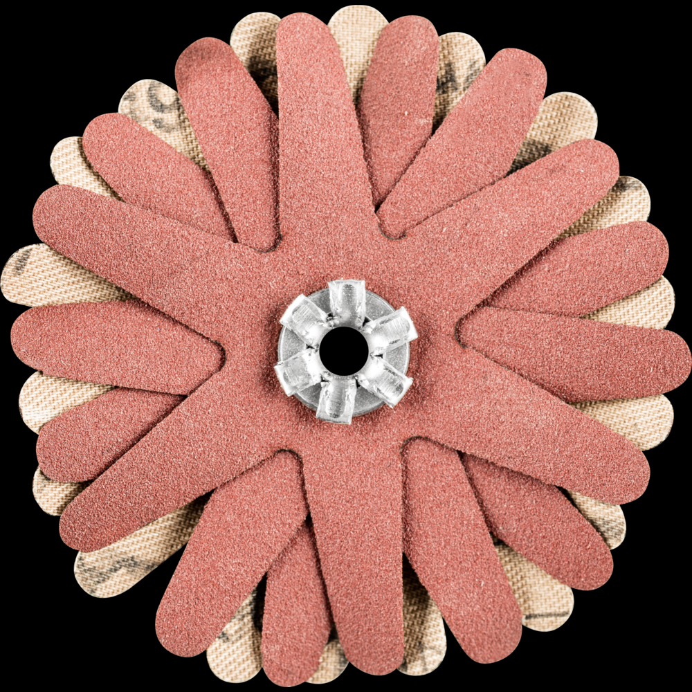 PFERD POLISTAR-TUBE Abrasive Star, 2-1/4&#34;dia,6 Layers,4mm Bore,320 Grit,Aluminum oxide
