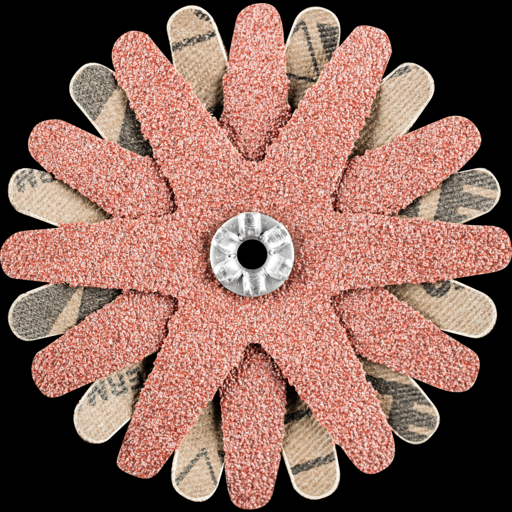 PFERD POLISTAR-TUBE Abrasive Star, 2-3/4&#34; dia,4 Layers,4mm Bore,60 Grit,Aluminum oxide