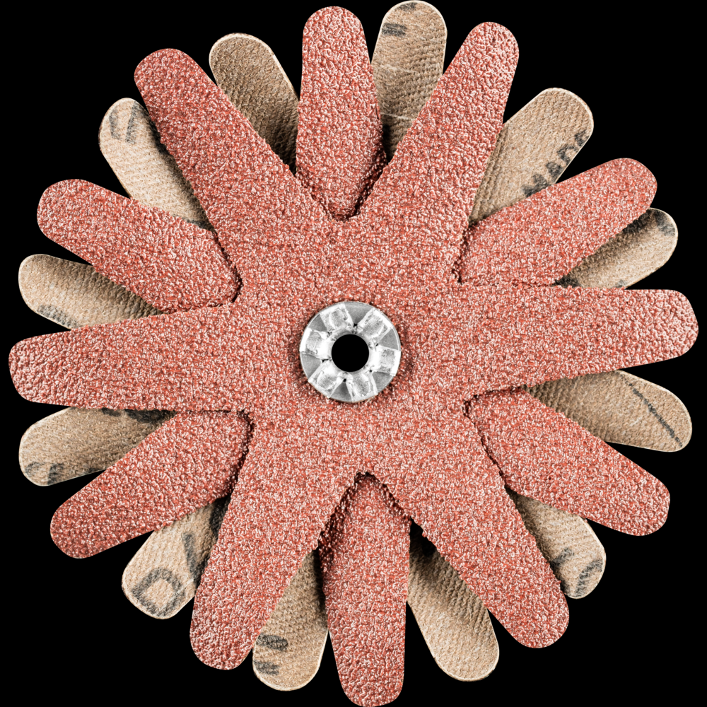PFERD POLISTAR-TUBE Abrasive Star, 3-1/8&#34; dia,4 Layers,4mm Bore,60 Grit,Aluminum oxide