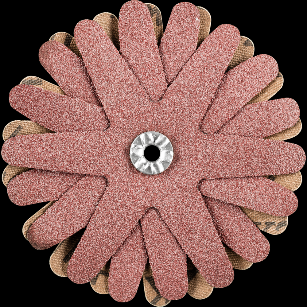 PFERD POLISTAR-TUBE Abrasive Star, 3-1/8&#34;dia,6 Layers,4mm Bore,120 Grit,Aluminum oxide