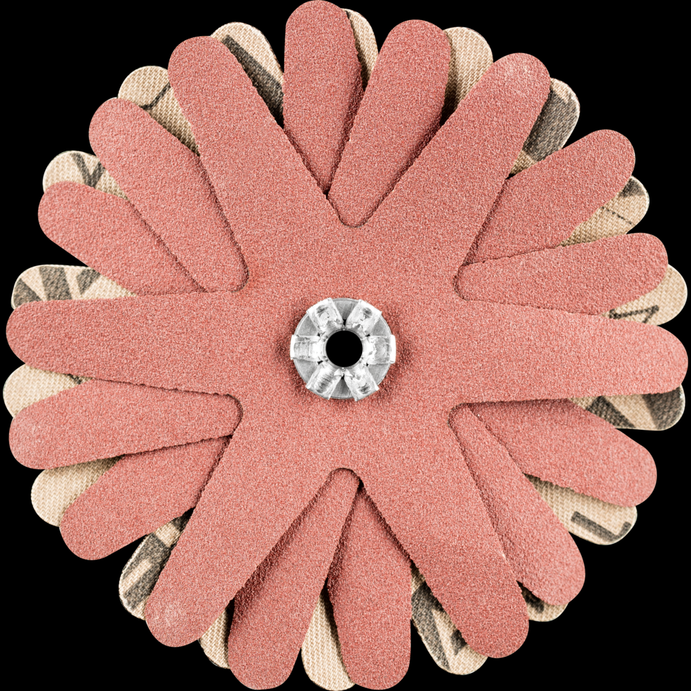 PFERD POLISTAR-TUBE Abrasive Star, 3-1/8&#34;dia,6 Layers,4mm Bore,240 Grit,Aluminum oxide