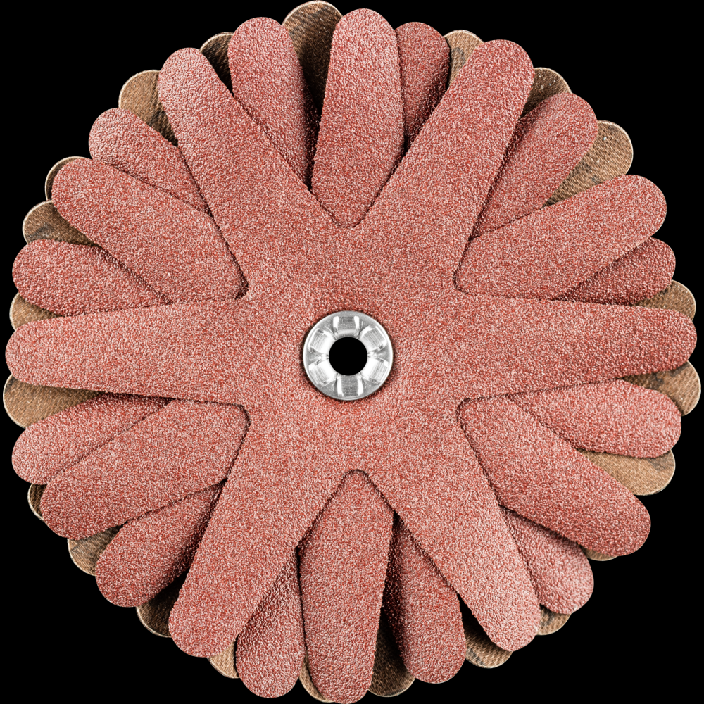 PFERD POLISTAR-TUBE Abrasive Star, 3-1/2&#34;dia,8 Layers,5mm Bore,120 Grit,Aluminum oxide