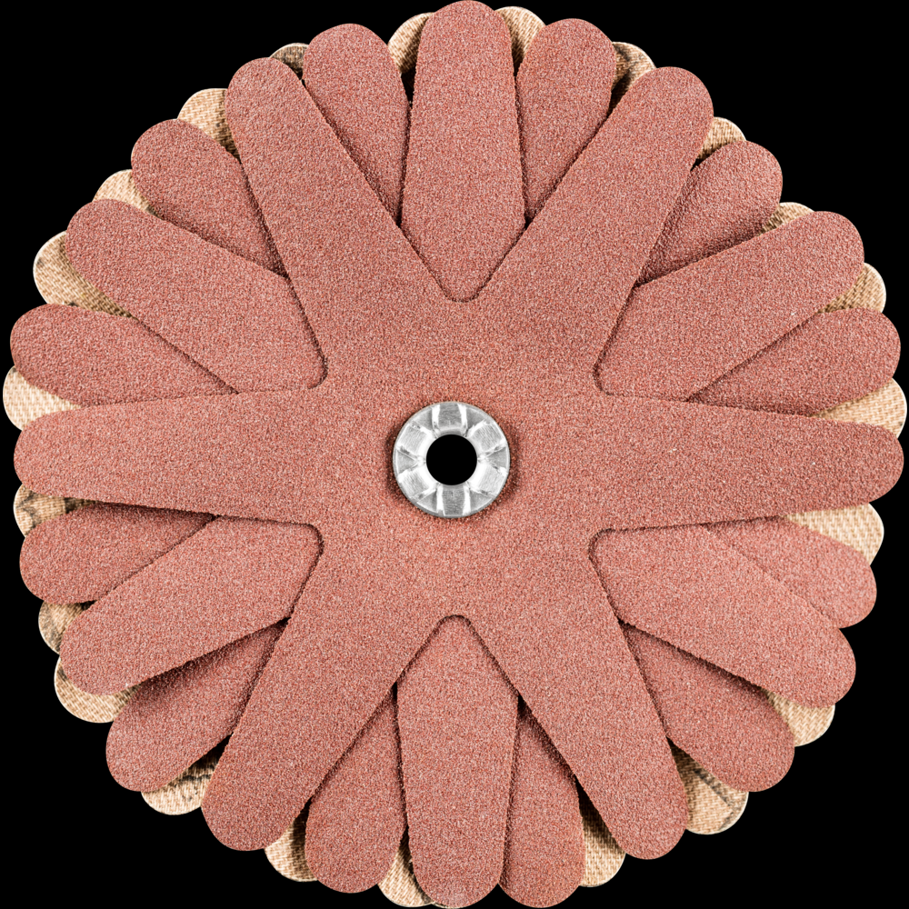 PFERD POLISTAR-TUBE Abrasive Star, 3-1/2&#34;dia,8 Layers,5mm Bore,180 Grit,Aluminum oxide