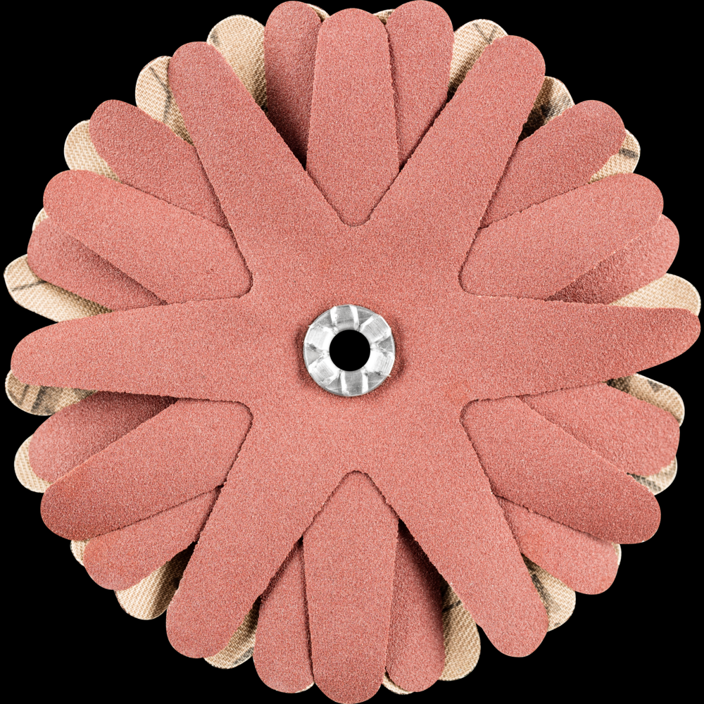 PFERD POLISTAR-TUBE Abrasive Star, 3-1/2&#34;dia,8 Layers,5mm Bore,320 Grit,Aluminum oxide