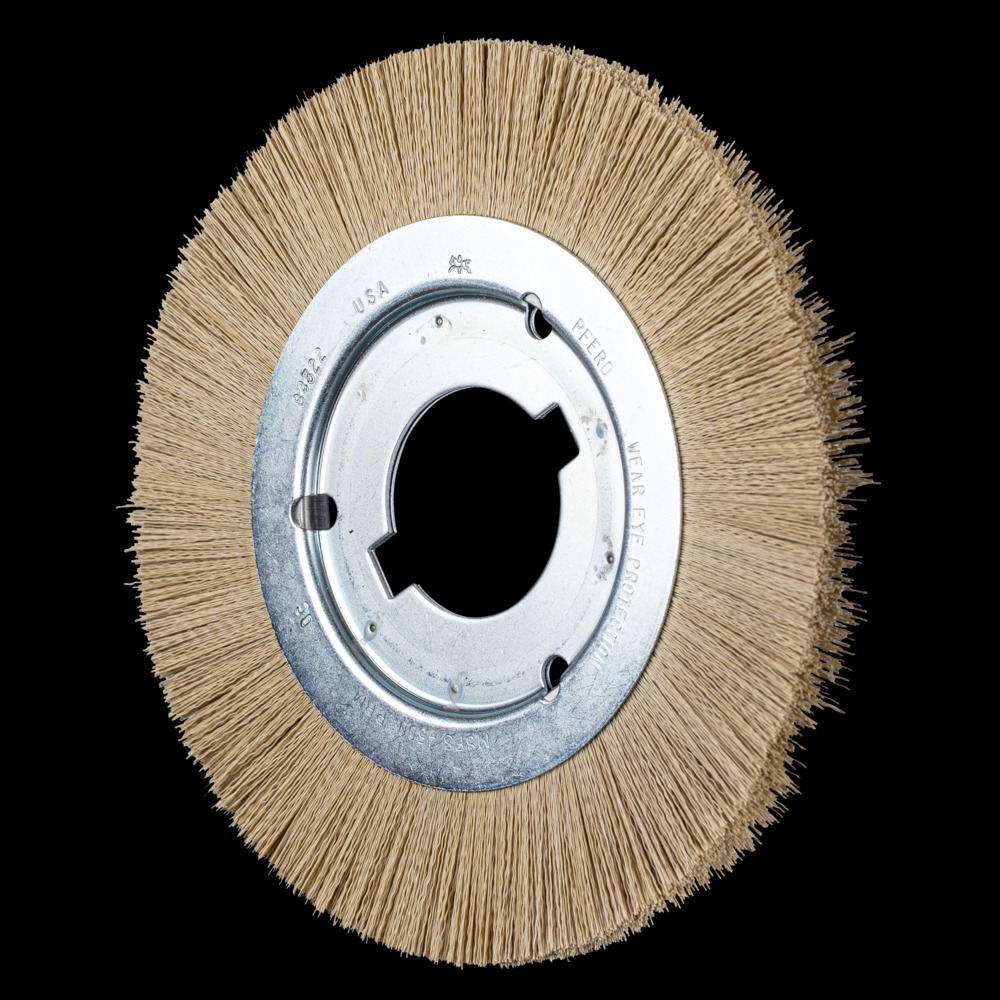 PFERD M-BRAD® Wheel Brush 8&#34; Dia Narrow Face 600 Grit Diamond 2&#34; Keyed Arbor
