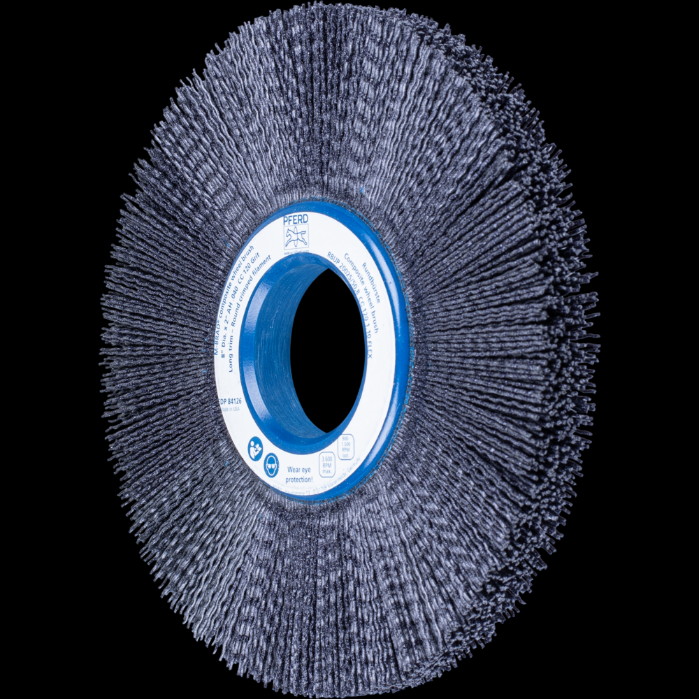 PFERD M-BRAD® Composite Wheel Brush 8&#34; Dia. .040/120 Grit Ceramic Oxide 2&#34; Arbor