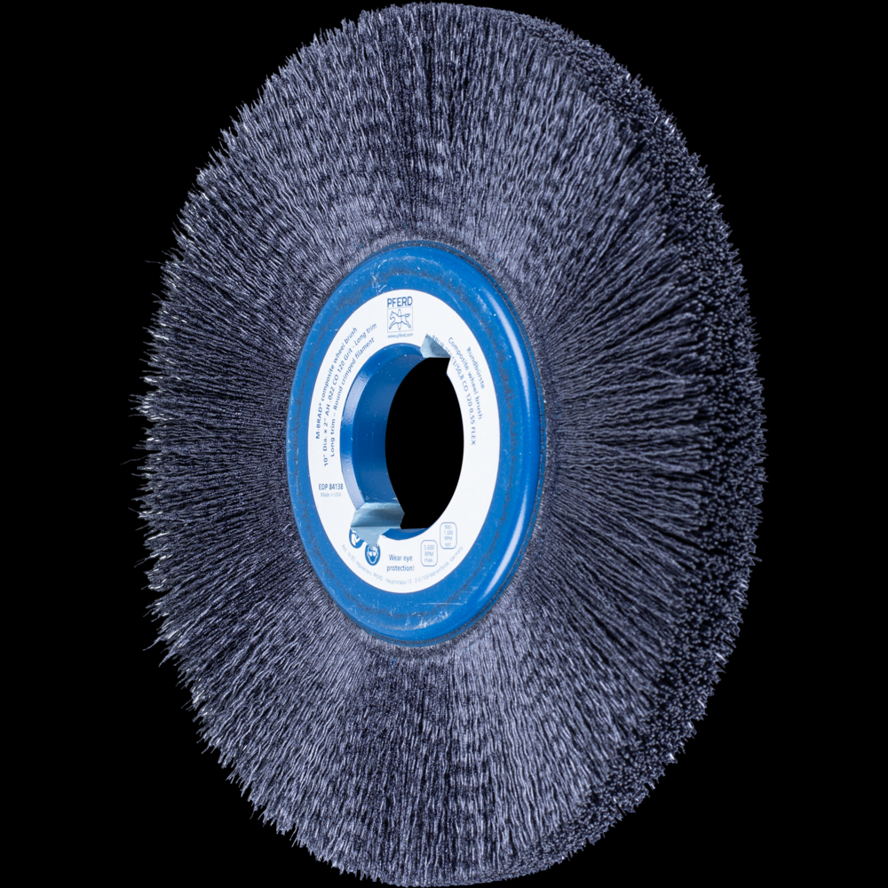 PFERD M-BRAD® Composite Wheel Brush 10&#34; Dia. .022/120 Grit CO 2&#34; Keyed Arbor