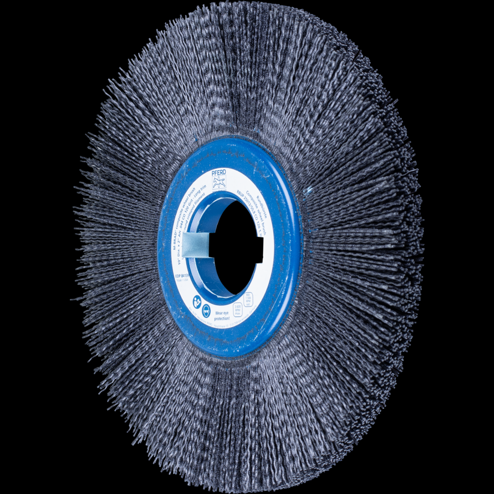 PFERD M-BRAD® Composite Wheel Brush 10&#34; Dia. .040/120 Grit CO 2&#34; Keyed Arbor