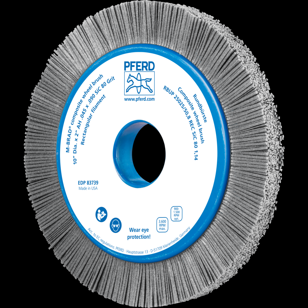 PFERD M-BRAD® Composite Wheel Brush 10&#34; Dia. M-BRAD® Silicon Carbide 2&#34; Arbor